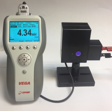 vega-3A-IS 3A-IS integrating sphere with VEGA meter and AUX-LED attached