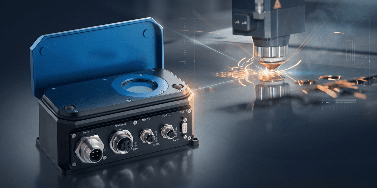 Ophir Helios Pro laser power meter with open protective cover and connection ports.
